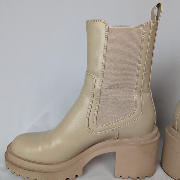 Zara Lug Sole Chelsea Boots Block Heel - Picture 6 of 15